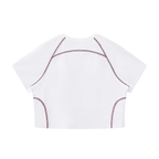 Women's Contrast Stitch Raglan Crop T-Shirt