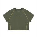 Women's Contrast Stitch Raglan Crop T-Shirt