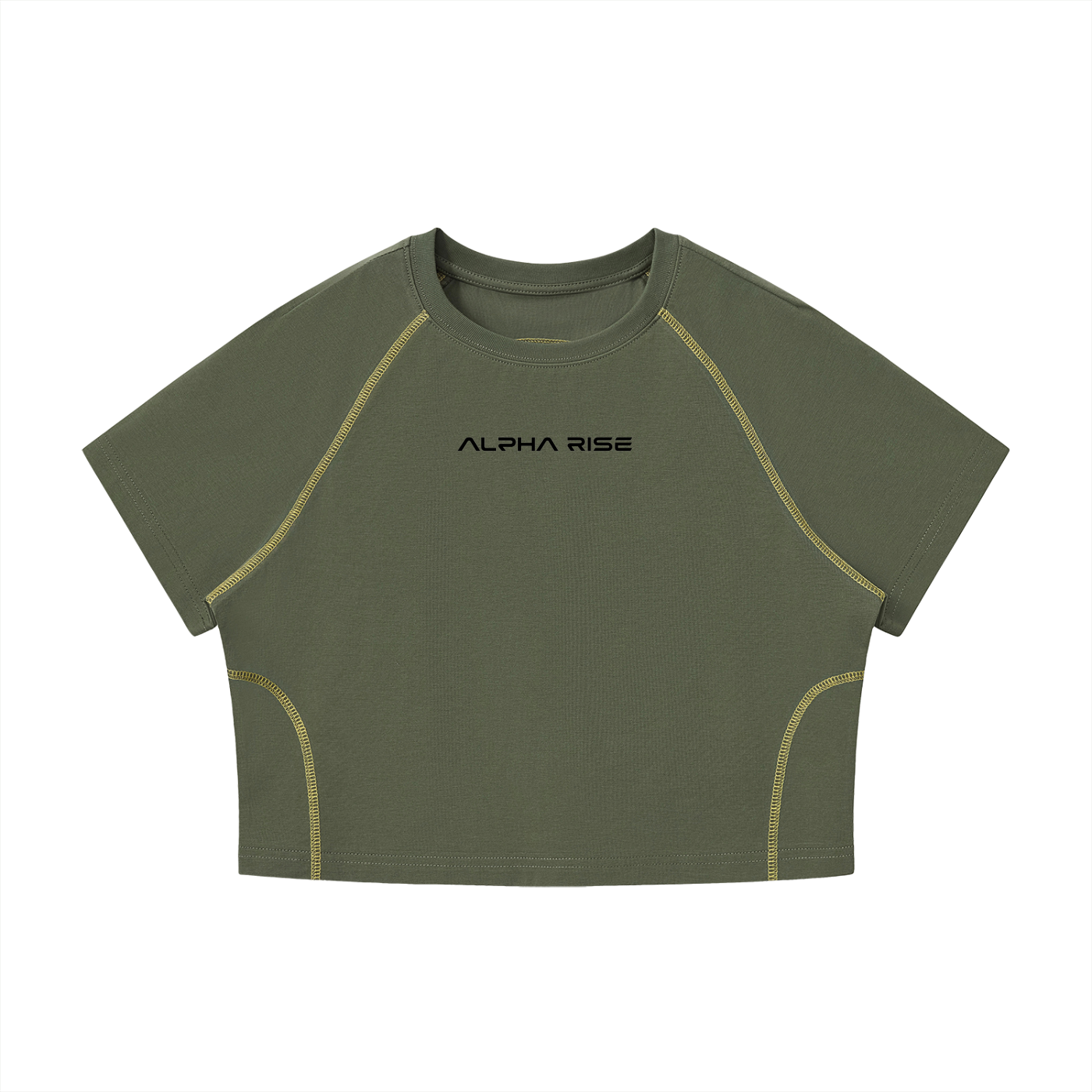 Women's Contrast Stitch Raglan Crop T-Shirt