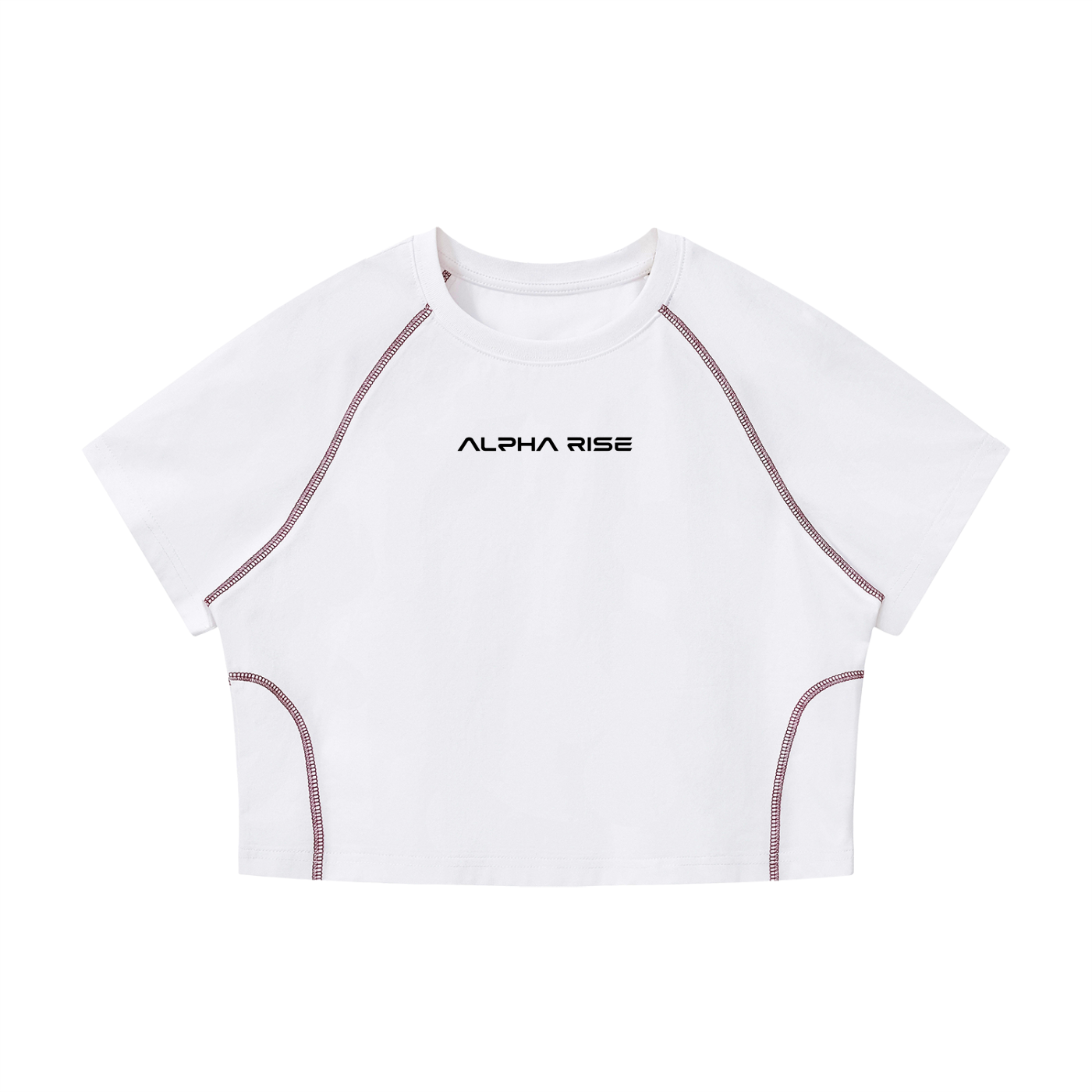 Women's Contrast Stitch Raglan Crop T-Shirt
