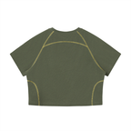 Women's Contrast Stitch Raglan Crop T-Shirt