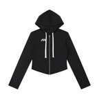 Women's Slim Cropped Full Zip Hoodie
